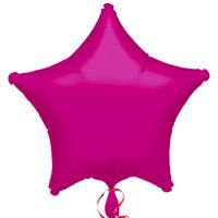 Anagram 19 Inch Star Foil Balloon - Fuchsia/fuchsia