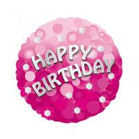 anagram 18 inch holo everts foil balloon birthday pink