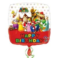 Anagram 18 Inch Square Foil Balloon - Mario Bros Happy Birthday