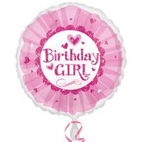 Anagram 18 Inch Circle Foil Balloon - Birthday Girl Pink Sparkle Tutu