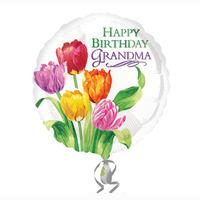 Anagram 18 Inch Circle Foil Balloon - Grandma Tulip Birthday