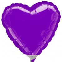 anagram 4 inch heart foil balloon purple