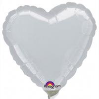 anagram 4 inch heart foil balloon silver