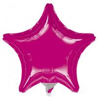 anagram 4 inch star foil balloon fuchsia