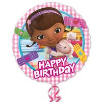 anagram 18 inch circle foil balloon doc mcstuffin happy birthday