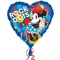 Anagram 18 Inch Heart Foil Balloon - Minnie Rock The Dots