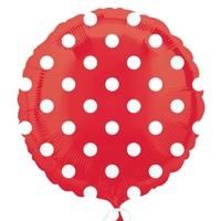 Anagram 18 Inch Circle Foil Balloon - Apple Red Dots