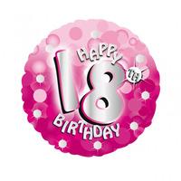 Anagram 18 Inch Holo Everts Foil Balloon - Birthday Pink 18