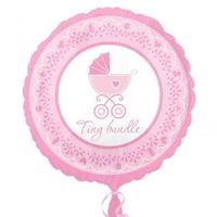 anagram 18 inch circle foil balloon celebrate baby girl