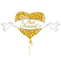 Anagram Supershape - Just Married Heart & Doves