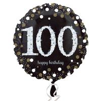 Anagram 18 Inch Circle Foil Balloon - Sparkling Birthday 100