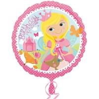 Anagram 18 Inch Circle Foil Balloon - Woodland Princess Happy Birthday