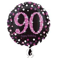 anagram 18 inch circle foil balloon pink celebration 90