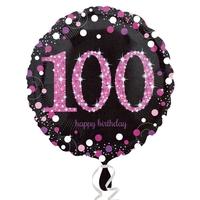 anagram 18 inch circle foil balloon pink celebration 100