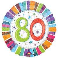 Anagram 18 Inch Circle Foil Balloon - Prismatic Radiant Birthday 80