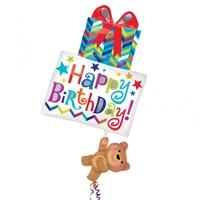 Anagram Supershape - Happy Birthday Bear Holding Gifts