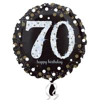 Anagram 18 Inch Circle Foil Balloon - Sparkling Birthday 70