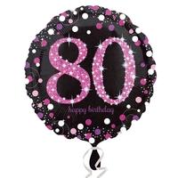 Anagram 18 Inch Circle Foil Balloon - Pink Celebration 80