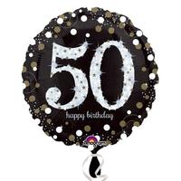 Anagram 18 Inch Circle Foil Balloon - Sparkling Birthday 50