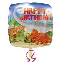 Anagram 18 Inch Square Foil Balloon - Dino Happy Birthday