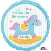 Anagram Welcome Little One Rocking Horse 18 Inch Foil Balloon