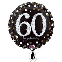 Anagram 18 Inch Circle Foil Balloon - Sparkling Birthday 60