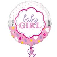 anagram 18 inch circle foil balloon baby girl scallop