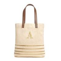 Annie Stripe Tote - Metallic Gold