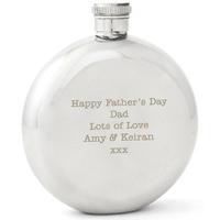 Any Message Stainless Steel Round Hip Flask Customised