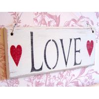 Antique Style Ivory \'Love\' Plaque