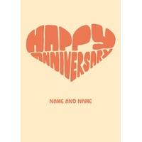 anniversary heart personalised anniversary card