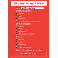 Annual Review | Birthday Card