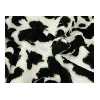 animal print short pile fur fabric black white cow