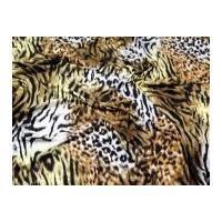 Animal Print Stretch Jersey Dress Fabric Brown
