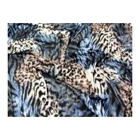Animal Print Stretch Jersey Dress Fabric Turquoise