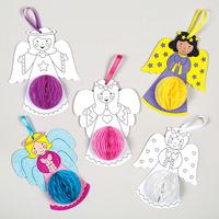 angel honeycomb decorations pack of 5