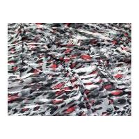 Animal Print Stripe Print Stretch Jersey Dress Fabric Grey & Red