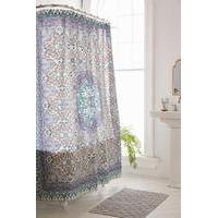 Anza Tiled Medallion Shower Curtain, BLUE