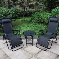 Anti-Gravity Reclining Chair and Table Black