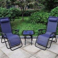 anti gravity reclining chair and table blue