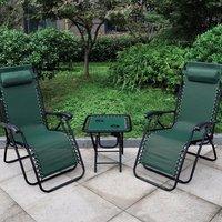 anti gravity reclining chair and table green