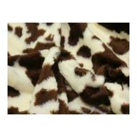 animal print short pile fur fabric brown white cow