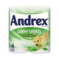 Andrex AloeVera Toilet Rolls 2-Ply 240 Sheets White 1 x Pack of 4