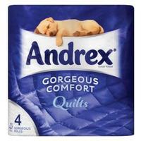 Andrex Toilet Rolls 3-Ply 160 Sheets Quilted White 1 x Pack of 4 Rolls