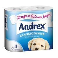 Andrex Toilet Rolls 2-Ply 240 Sheets Classic White 1 x Pack of 4 Rolls