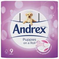 Andrex Pups White Bathroom Tissue Pack of 9 4978748