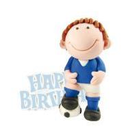 Anniversary House Blue Footballer Resin Toppers