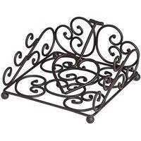 Antique Brown Heart Pattern Napkin Holder