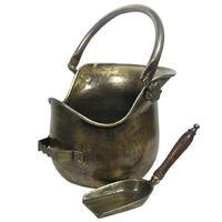 antique brass inglenook premium coal bucket with shovel