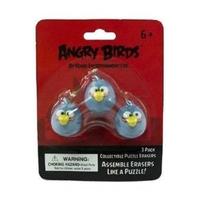 Angry Birds Bird Puzzle Erasers (pack Of 3, Black)